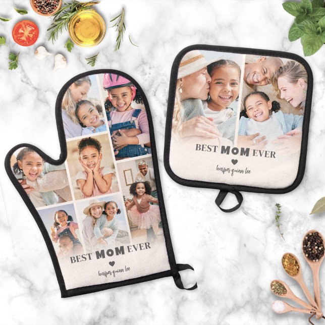 Best Mom Photo Oven Mitt & Pot Holder Set (Best Mom Photo Oven Mitt & Pot Holder Set)