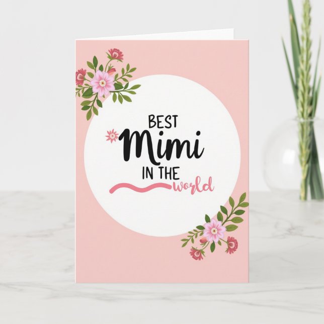 Best Mom Pink Blossom Art Card (Front)