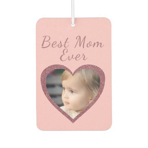 Best Mom Pink Hearts Custom Kids Photo Air Freshener