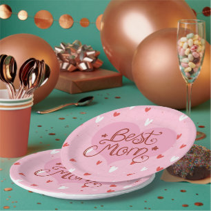 Best Mom Pink Paper Plates