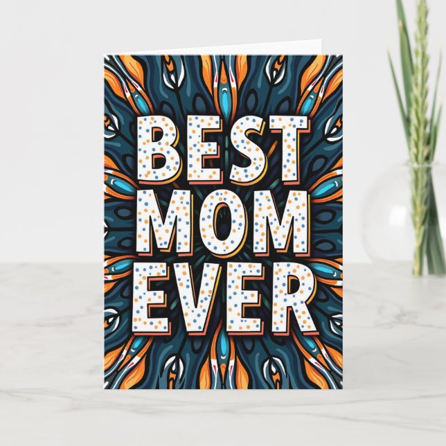 Best Mom Polka Dot Art Card (Front)