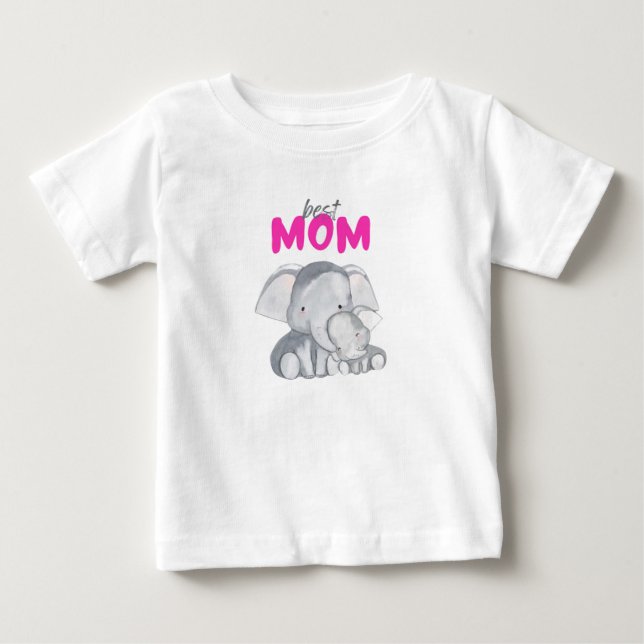 Best Mom Printed Modern White baby tshirt  (Front)
