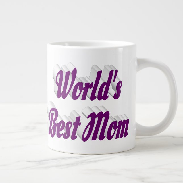 Best Mom purple half text Giant Coffee Mug (Right)