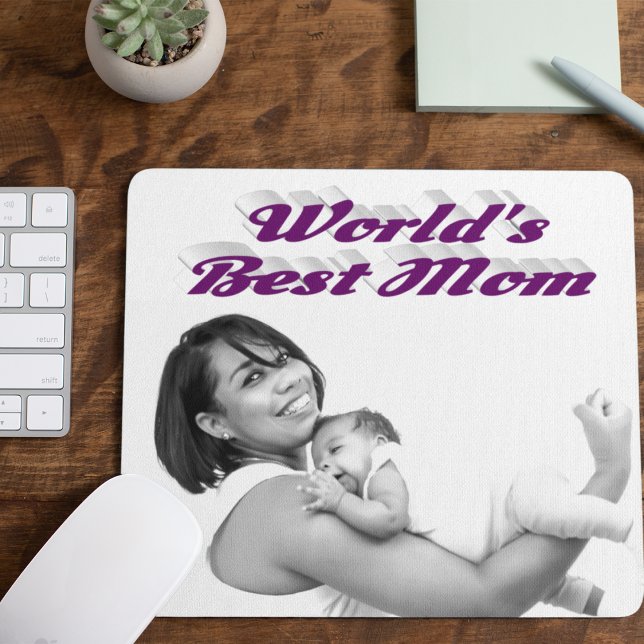Best Mom purple photo  Mouse Pad (Creator Uploaded)