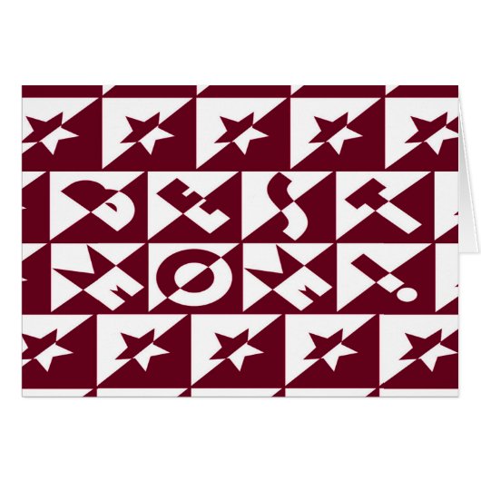 Best Mom Red and White Pattern with Stars Cards (Front Horizontal)