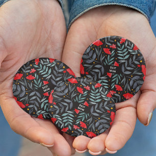 Best mom red flowers magical garden button