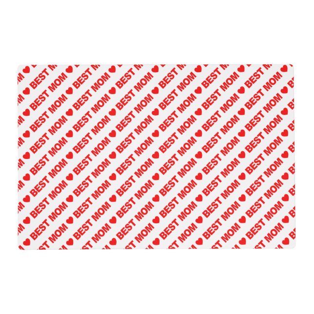Best Mom Red on White Placemat (Front)