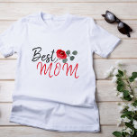 Best Mom Red Rose Watercolor Mother`s Day T-Shirt<br><div class="desc">Best Mom Red Rose Watercolor Mother`s Day T-shirt. The design has a red watercolor flower and twig. Mom and kid with coordinating t-shirts - great for Mother`s Day. You can find the best kid t-shirt in the collection below.</div>