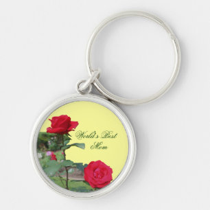 Best Mom Red Roses Flower Keychain