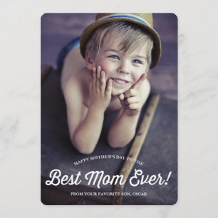 Best Mom   Retro Calligraphy Mother's Day Card