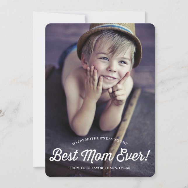Best Mom | Retro Calligraphy Mother's Day Card (Front)