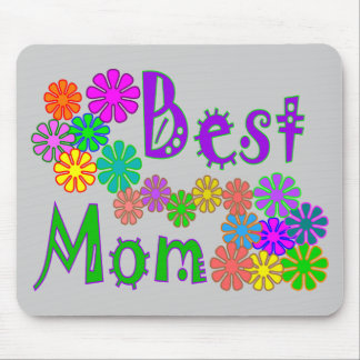 "Best MOM" Retro Flowers Mother's Day Gifts Mouse Pad