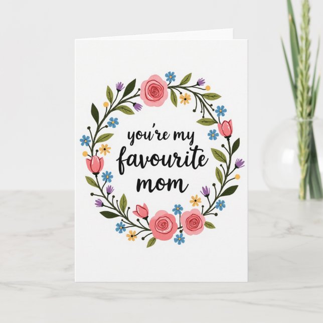 Best Mom Roses And Tulips Card (Front)