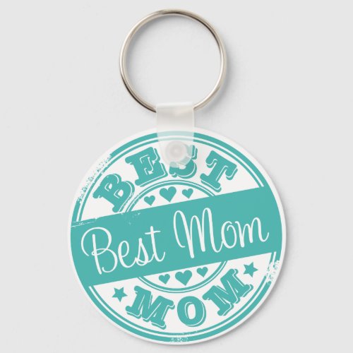 Best mom _ rubber stamp effect_ keychain