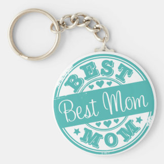 Best mom - rubber stamp effect- keychain