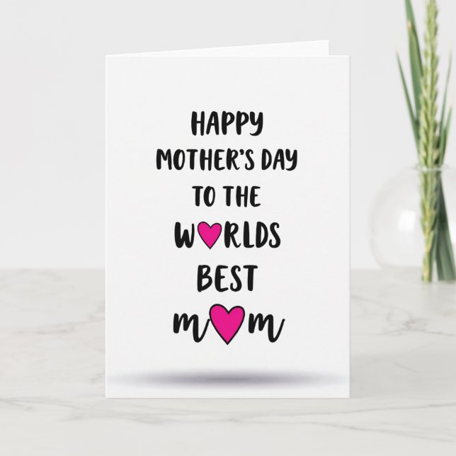 Best Mom Script Typography Card (Front)
