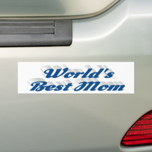 Best Mom sea blue text Bumper Sticker