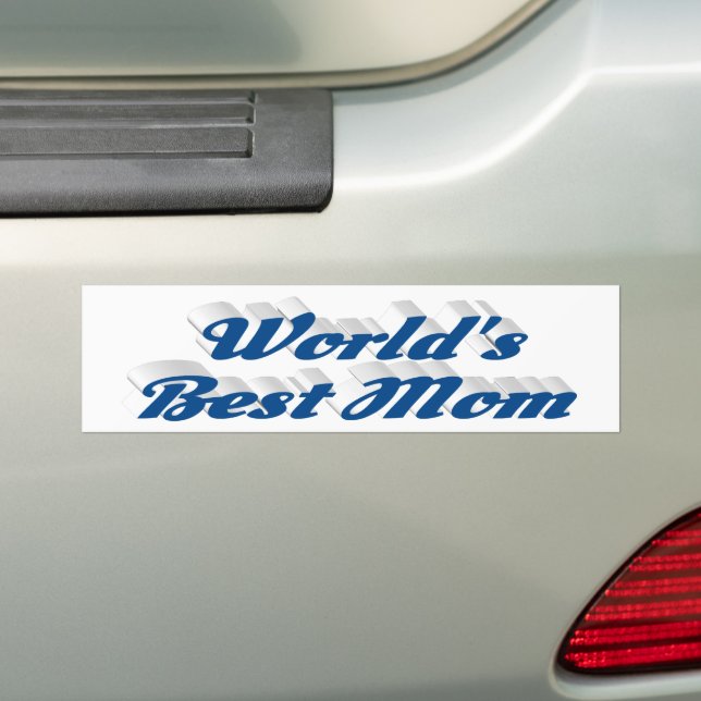 Best Mom sea blue text Bumper Sticker (On Car)