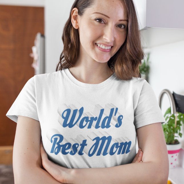 Best Mom sea blue text T-Shirt (Creator Uploaded)