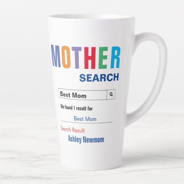 Best Mom Search Latte Mug (Right)