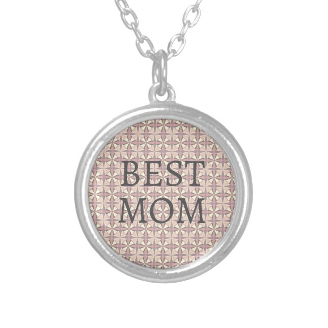 Best Mom  Silver Plated Necklace (Front)