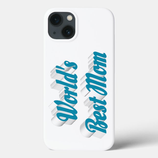 Best Mom sky blue text Case-Mate iPhone Case (Back)