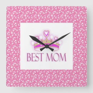 Best Mom Square Wall Clock