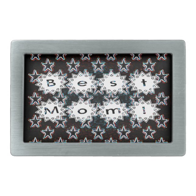Best Mom Stars in Neon Belt Buckle (Front)