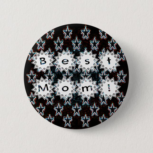 Best Mom Stars in Neon Button (Front)