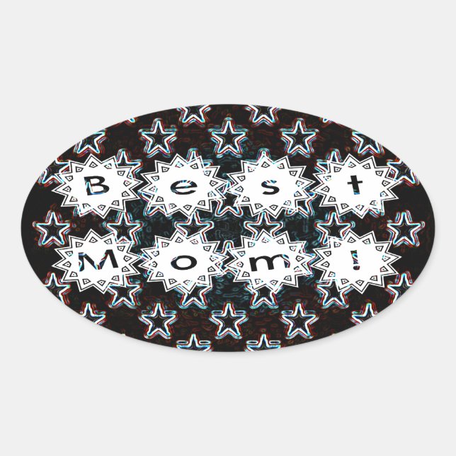 Best Mom Stars in Neon Sticker (Front)