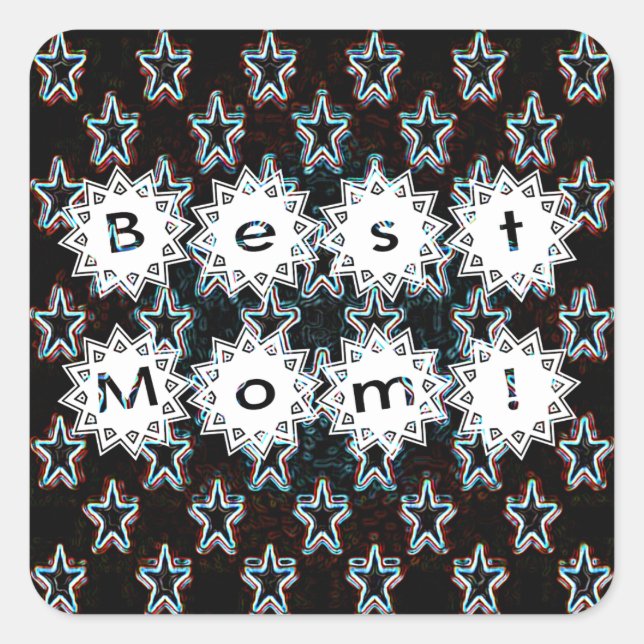 Best Mom Stars in Neon Sticker (Front)
