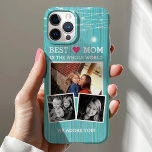 Best Mom String Lights Wood Family Photo Collage iPhone 12 Case<br><div class="desc">Best Mom String Lights Wood Custom Photo Collage Case. Cute trendy cell phone case design for mothers personalized with your own photos,  name or custom text. The perfect birthday or anniversary DIY photo gift for moms.</div>