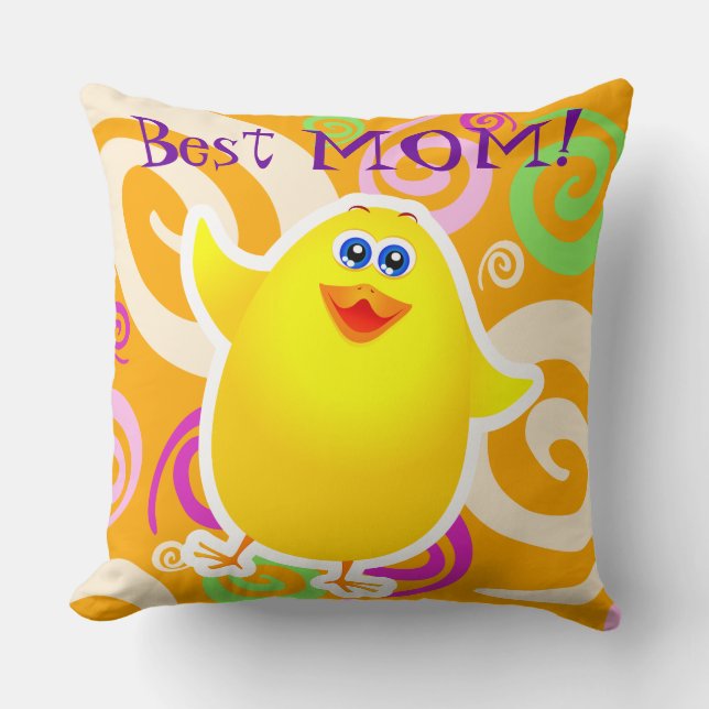 Best mom!  throw pillow (Front)