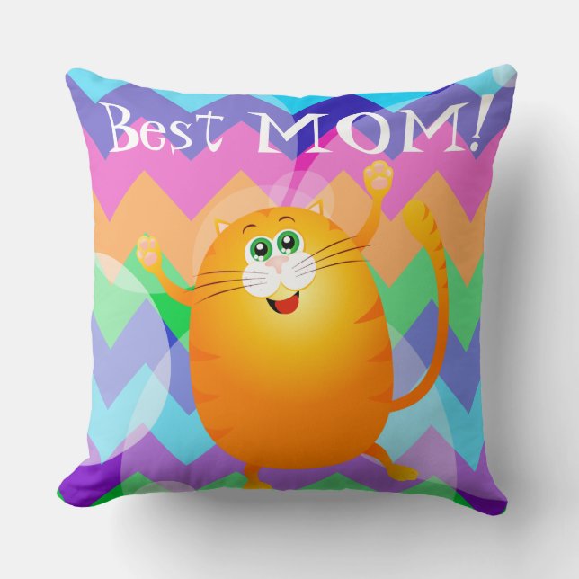 Best Mom! Throw Pillow (Front)