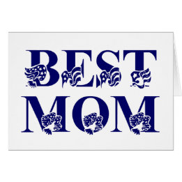 Best Mom USA Flag Text Greeting Card