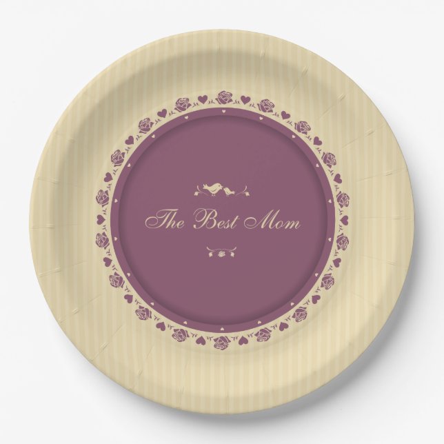 Best Mom Vintage Mother's Day | Paper Plate (Front)