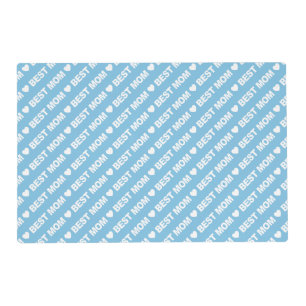 Best Mom White on Light Blue Placemat