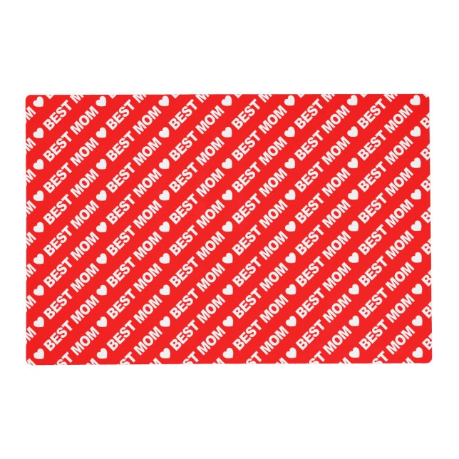 Best Mom White on Red Placemat (Front)