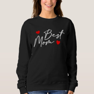 Best Mom Women  Mama Heart Pregnant Mothers Day Sweatshirt