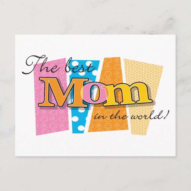Best Mom World Postcard (Front)