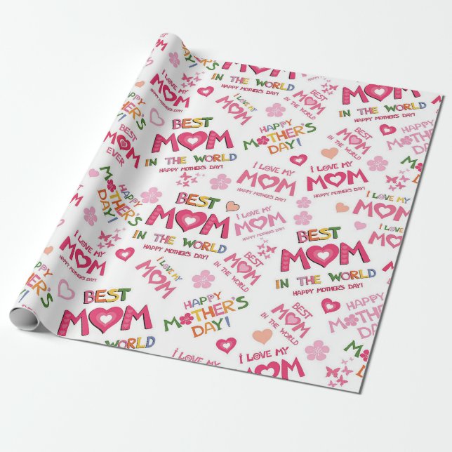 Best Mom Wrapping Paper (Unrolled)