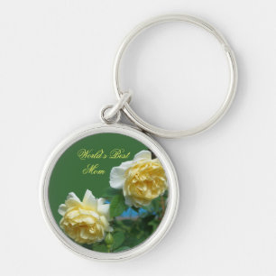 Best Mom Yellow Roses Flower Keychain