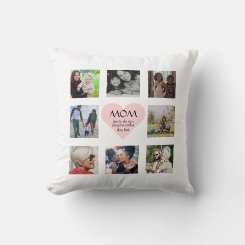 Best Mom Youre One Everyone Wishes Photo Collage Throw Pillow
