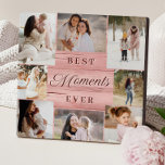 Best Moments Ever Mom Photo Collage Pink Woodgrain Plaque<br><div class="desc">Celebrate life’s most meaningful memories with our Best Moments Ever Photo Collage Plaque — a beautiful and personalized keepsake designed to showcase your most cherished moments. Featuring a unique layout that holds 8 of your best-ever photos, this plaque transforms everyday memories into a lasting display of love. Set against a...</div>