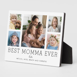 Best Momma Ever Children 5-Photo Collage Custom Plaque