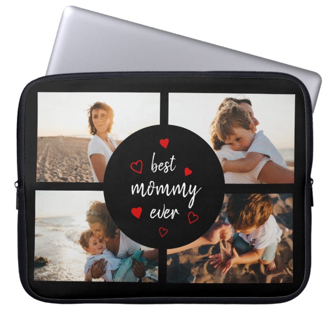 Best Mommy Ever 4 Photo Collage Mother's Day Gift Laptop Sleeve (Front)