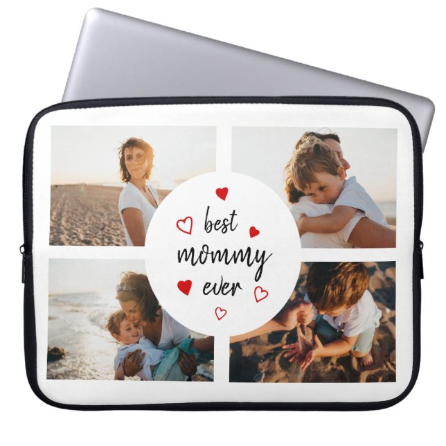 Best Mommy Ever 4 Photo Collage Mother's Day Gift Laptop Sleeve (Front)