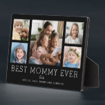 Best Mommy Ever Children 5-Photo Collage Custom Plaque<br><div class="desc">Simple and clean design lets your family photos shine on this Best Mommy Ever plaque. A large photograph in the center with two smaller photos on either side let you insert your own photos easily. Best Mommy Ever is written below in a modern font. Two lines below let you complete...</div>