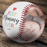 Best Mommy Ever Gift Photo Baseball<br><div class="desc">Mothers day baseball gift featuring the text "best mommy ever",  and the date. Plus 2 family photos for you to customize with your own to make this an extra special mom gift.</div>