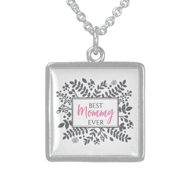 Best Mommy Ever Keepsake Memory Mothers Necklace (Front)
